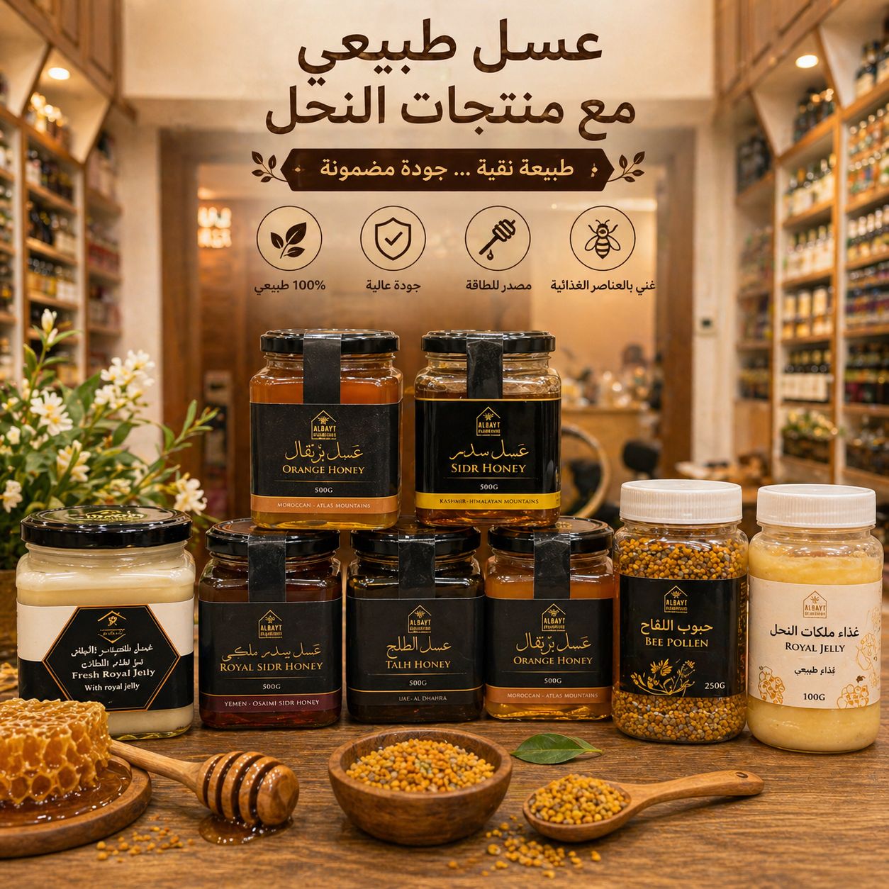 عسل طبيعي ومنتجات النحل