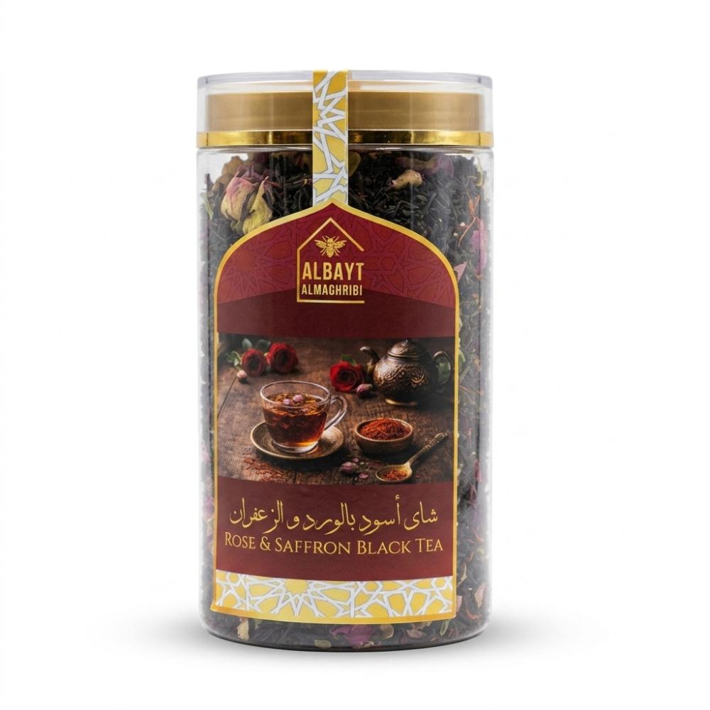 شاي أسود بالورد والزعفرانBlack tea with rose and saffron